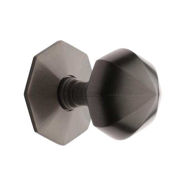 Heritage Brass Octagon Centre Door Knob 2 1/2" Matt Bronze finish - V880-MB - Choice Handles