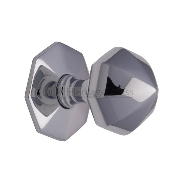 Heritage Brass Octagon Centre Door Knob 2 1/2" Polished Chrome finish - V880-PC - Choice Handles