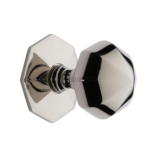 Heritage Brass Octagon Centre Door Knob 2 1/2" Polished Nickel Finish - V880-PNF - Choice Handles