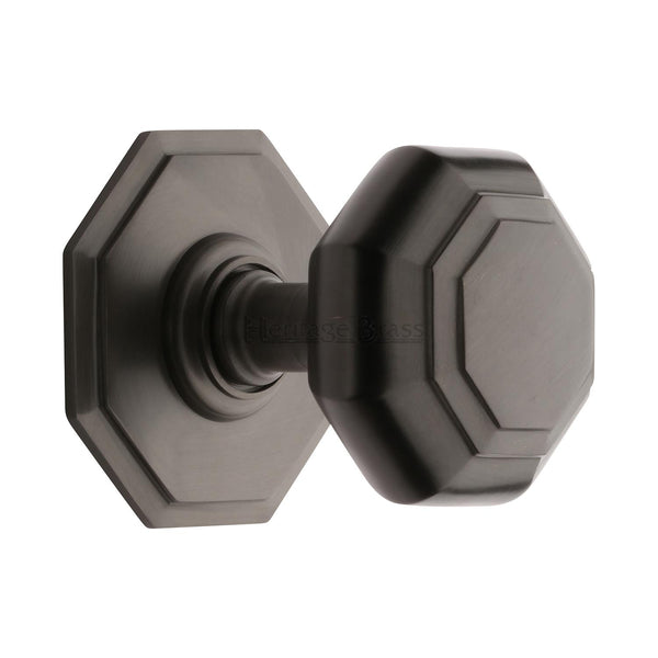 Heritage Brass Stepped Octagon Centre Door Knob 3" Matt Bronze finish - V890-MB - Choice Handles