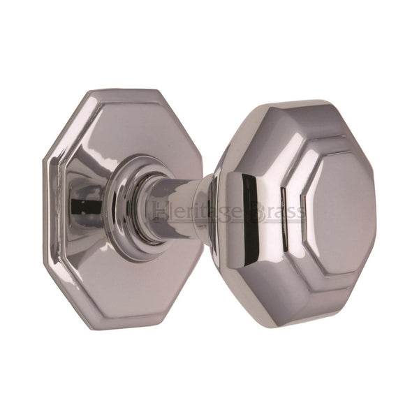 Heritage Brass Stepped Octagon Centre Door Knob 3" Polished Chrome finish - V890-PC - Choice Handles