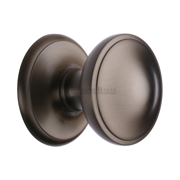 Heritage Brass Round Centre Door Knob 3" Matt Bronze finish - V900-MB - Choice Handles