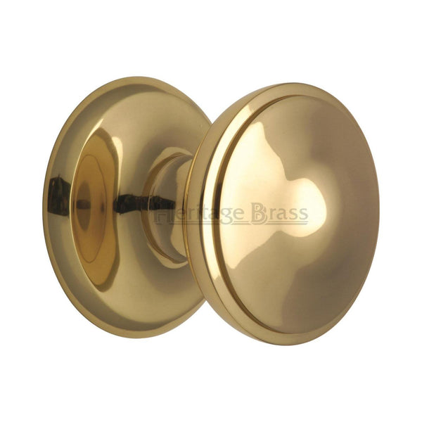 Heritage Brass Round Centre Door Knob 3" Polished Brass finish - V900-PB - Choice Handles