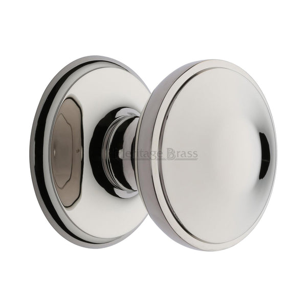 Heritage Brass Round Centre Door Knob 3" Polished Nickel finish - V900-PNF - Choice Handles