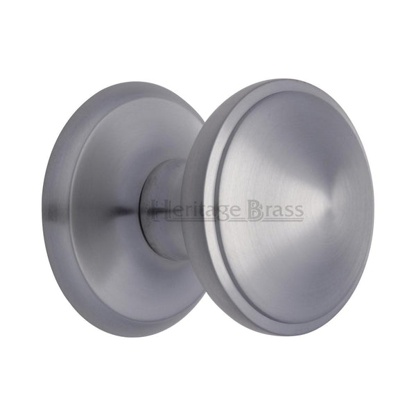 Heritage Brass Round Centre Door Knob 3 Satin Chrome finish
 - V900-SC - Choice Handles