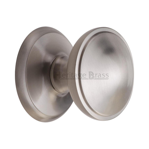 Heritage Brass Round Centre Door Knob 3" Satin Nickel finish - V900-SN - Choice Handles