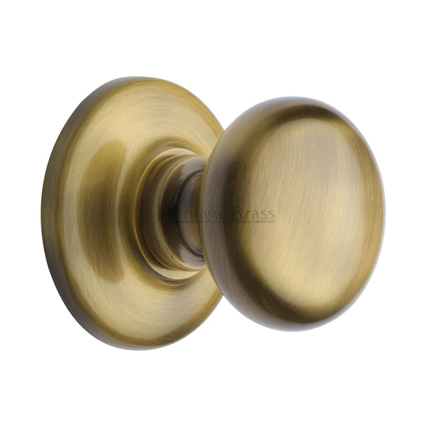 Heritage Brass Victorian Centre Door Knob Design 3 Antique Brass Finish
 - V901-AT - Choice Handles