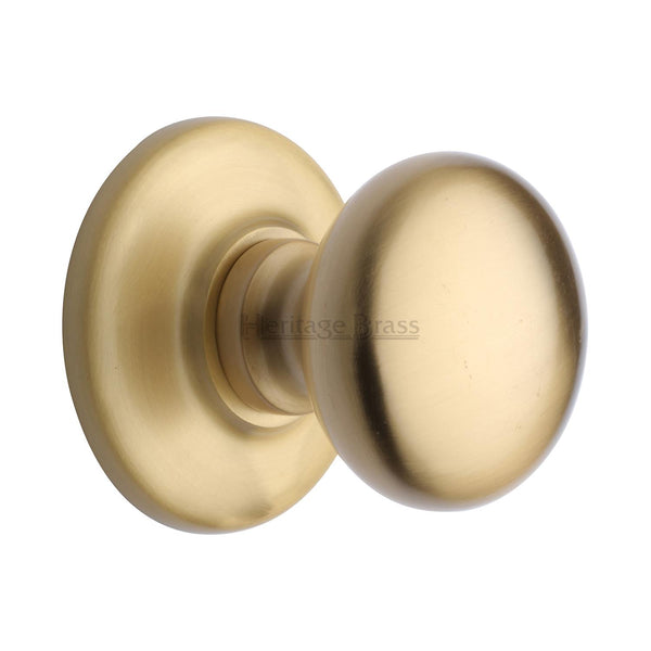 Heritage Brass Victorian Centre Door Knob Design 3 Satin Brass Finish
 - V901-SB - Choice Handles