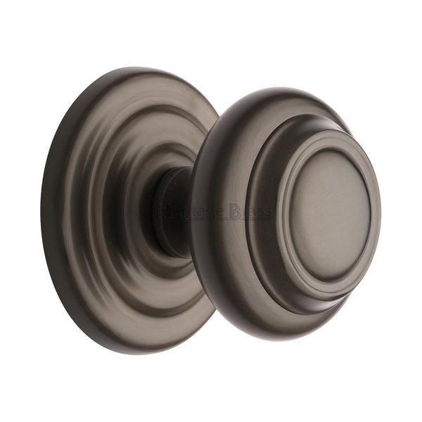 Heritage Brass Stepped Round Centre Door Knob&nbsp;Design 3 1/2 Matt Bronze Finish
 - V905-MB - Choice Handles