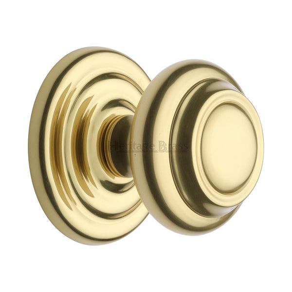 Heritage Brass Stepped Round Centre Door Knob Design 3 1/2 Polished Brass Finish
 - V905-PB - Choice Handles