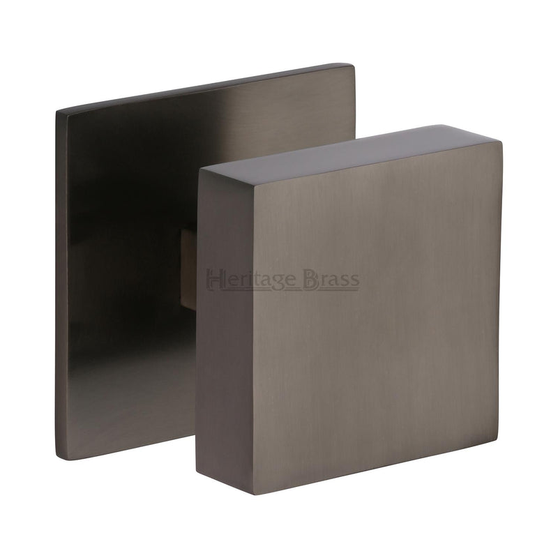 Heritage Brass Centre Door Knob Square Design 3" Matt Bronze Finish - V908-MB - Choice Handles