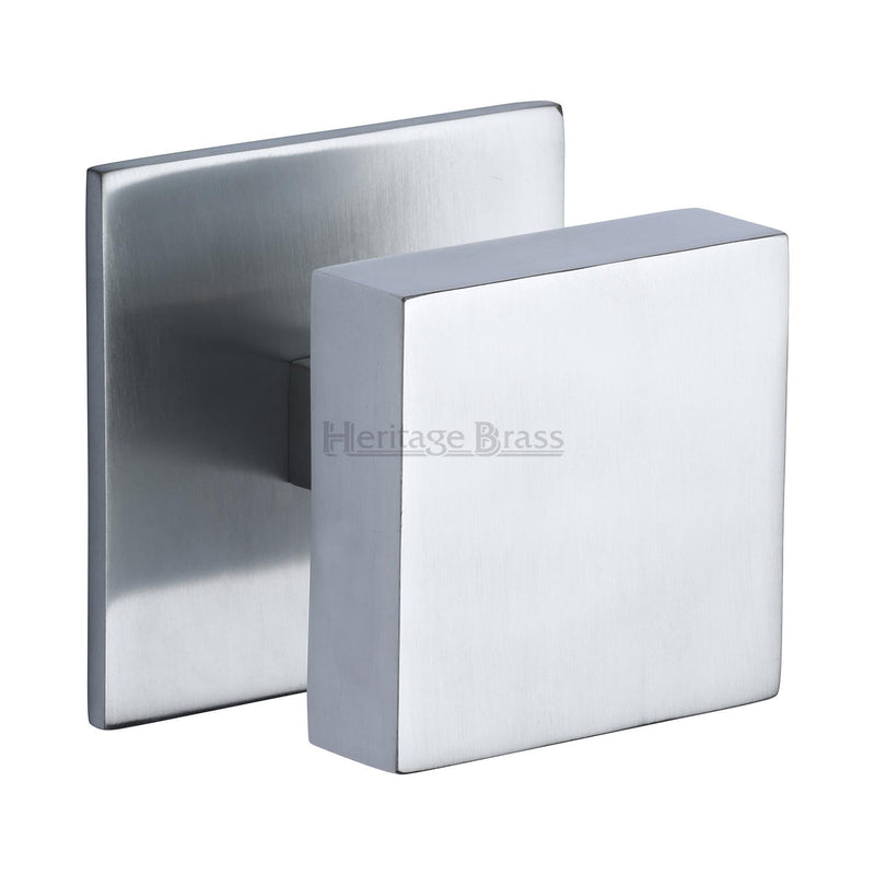 Heritage Brass Centre Door Knob Square Design 3" Satin Chrome Finish - V908-SC - Choice Handles