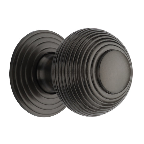 Heritage Brass Cabinet Knob Reeded Design 38mm Matt Bronze finish - V973 38-MB - Choice Handles