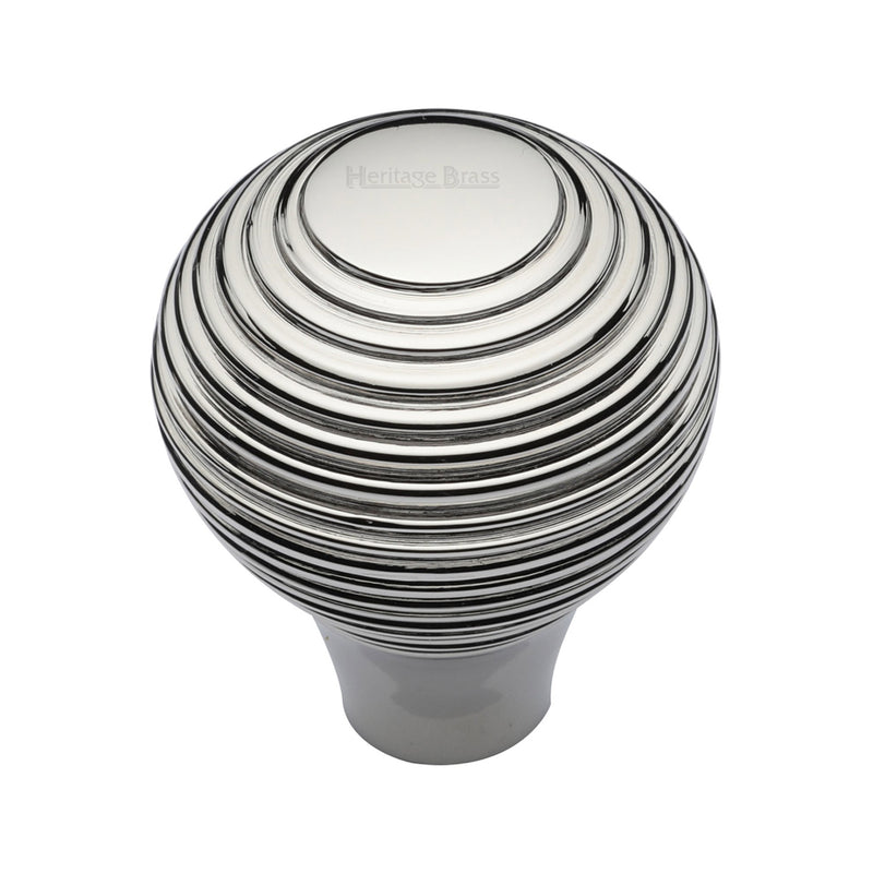 Heritage Brass Cabinet Knob Reeded Design 38mm Polished Nickel - V974 38-PNF - Choice Handles