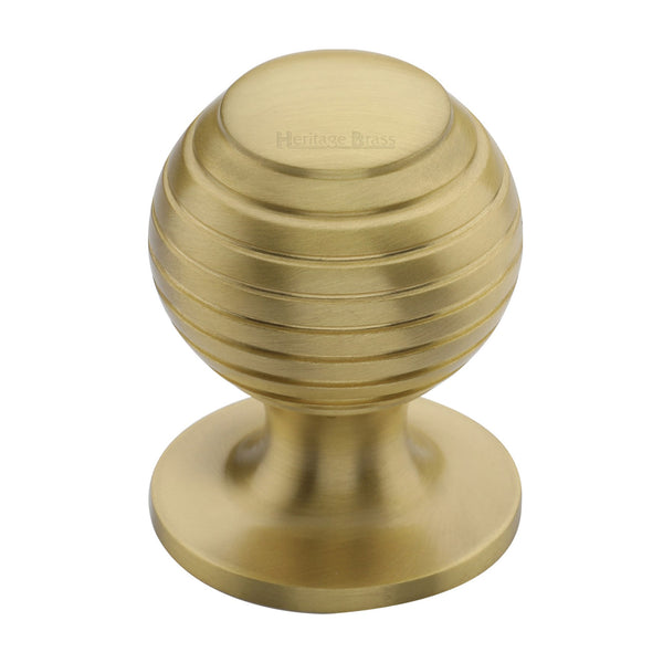 Heritage Brass Cabinet Knob Beehive Design 38mm Satin Brass finish - V976 38-SB - Choice Handles