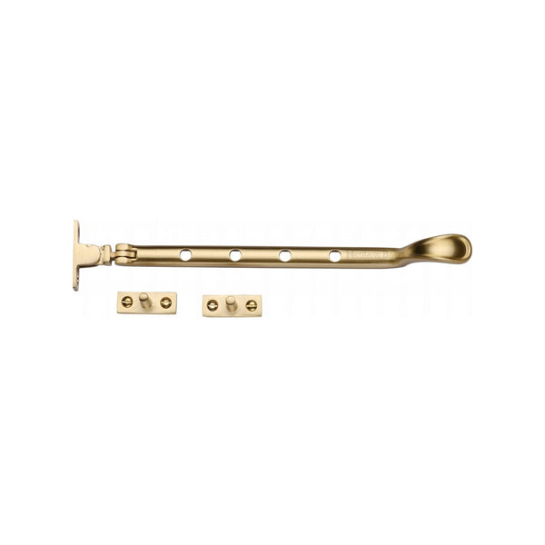 Heritage Brass Casement Window Stay Spoon Pattern 10" Satin Brass finish - V990 10-SB - Choice Handles