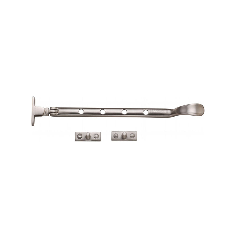 Heritage Brass Casement Window Stay Spoon Pattern 10" Satin Nickel finish - V990 10-SN - Choice Handles