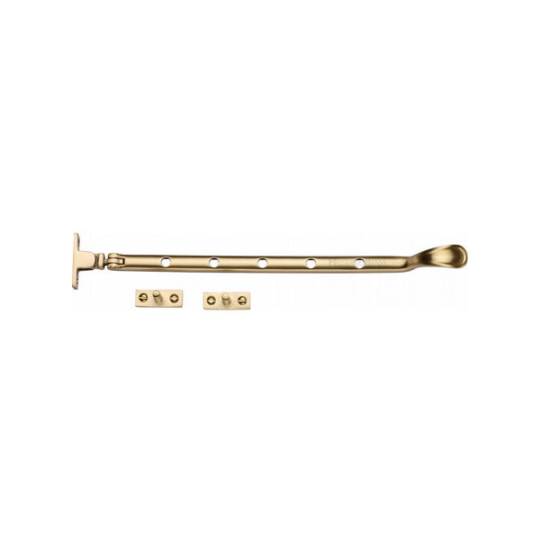 Heritage Brass Casement Window Stay Spoon Pattern 12" Satin Brass finish - V990 12-SB - Choice Handles