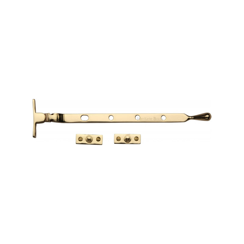 Heritage Brass Casement Window Stay Ball Design 10" Polished Brass finish - V992 10-PB - Choice Handles