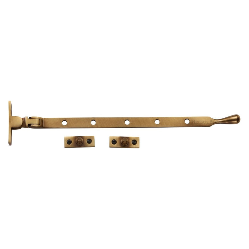 Heritage Brass Casement Window Stay Ball Design 12" Antique finish - V992 12-AT - Choice Handles