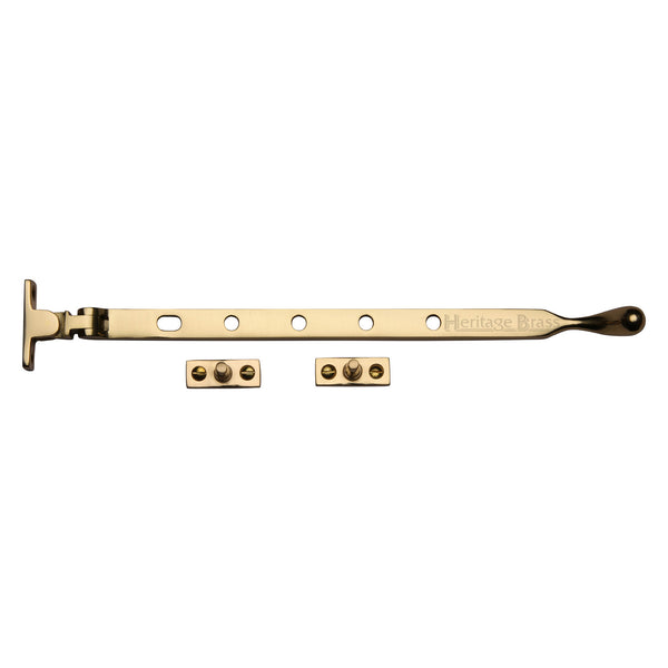 Heritage Brass Casement Window Stay Ball Design 12" Polished Brass finish - V992 12-PB - Choice Handles