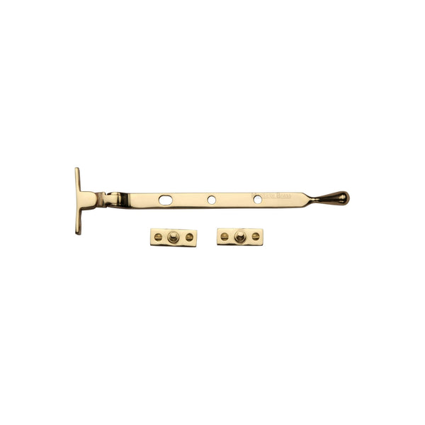 Heritage Brass Casement Window Stay Ball Design 8" Polished Brass Finish - V992 8-PB - Choice Handles