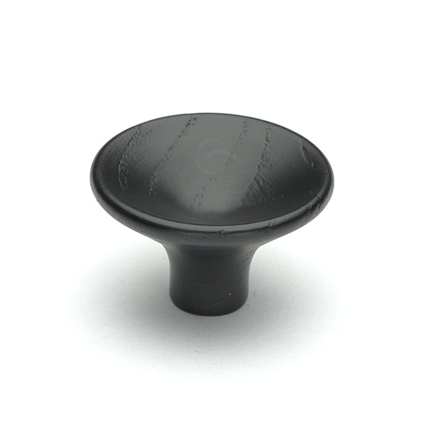 Wooden Cabinet Knob Trumpet Design 38mm Black Ash Finish
 - W4491-38-ASH - Choice Handles