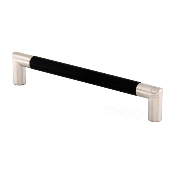 Wooden Cabinet Pull Handle Angle Design 192mm Black Ash Finish
 - W7623-192-ASH