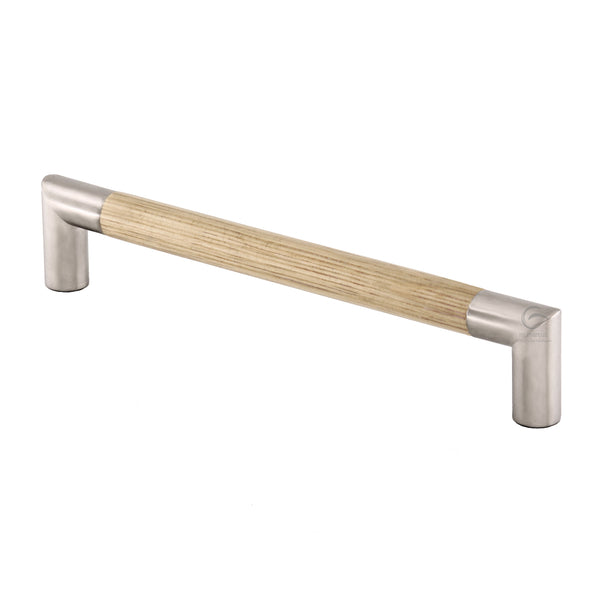 Wooden Cabinet Pull Handle Angle Design 192mm Oak Finish
 - W7623-192-OAK