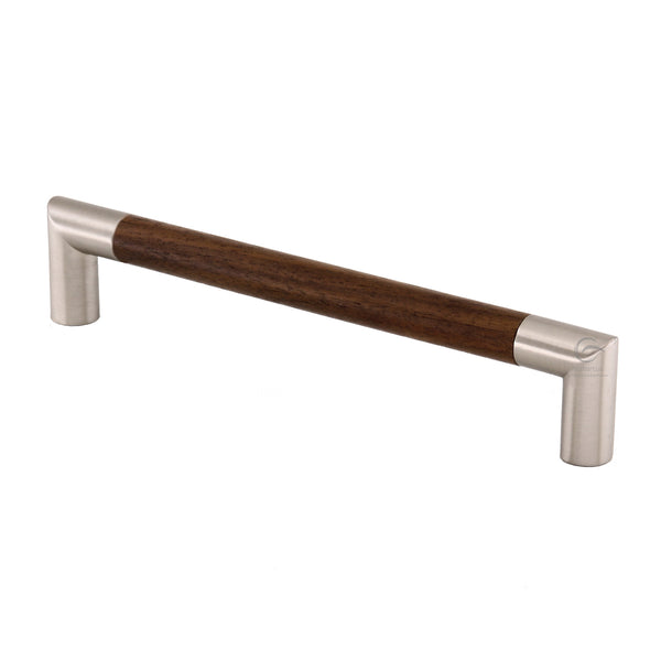 Wooden Cabinet Pull Handle Angle Design 192mm Walnut Finish
 - W7623-192-WAL