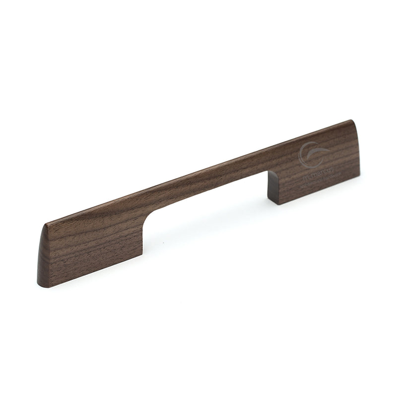 Wooden Cabinet Pull Handle Slim Metro Design 160mm Walnut Finish
 - W7791-160-WAL