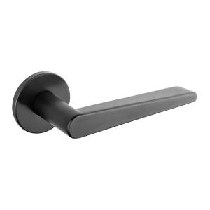 Tupai Exclusivo 5S Line Torrao Lever Door Handle on 5mm Slimline Round Rose - Pearl Black - XT1967R5SMB