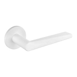 Tupai Exclusivo 5S Line Torrao Lever Door Handle on 5mm Slimline Round Rose - White - XT1967R5SWH