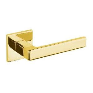 Tupai Exclusivo 5S Line Portel Lever Door Handle on 5mm Slimline Square Rose - Raw Brass - XT3095S5SRB