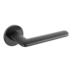 Tupai Exclusivo 5S Line Tavira Lever Door Handle on 5mm Slimline Round Rose - Pearl Black - XT3098R5SMB