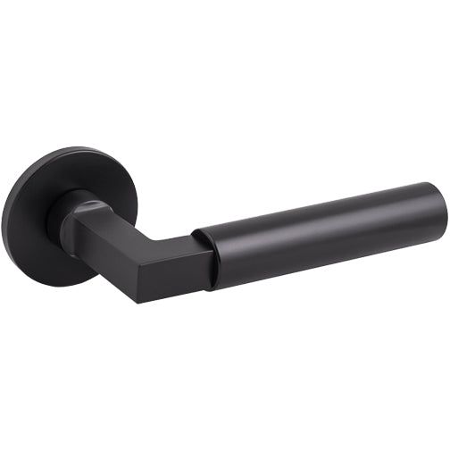 Tupai Exclusivo 5S Line Covas Lever Door Handle on 5mm Slimline Round Rose - Pearl Black - XT4071R5SMB