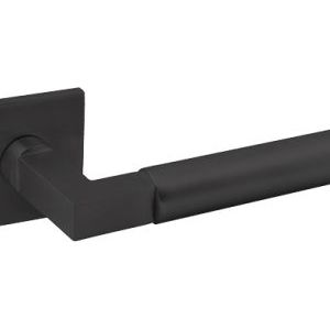 Tupai Exclusivo 5S Line Covas Lever Door Handle on 5mm Slimline Square Rose - Pearl Black - XT4071S5SMB