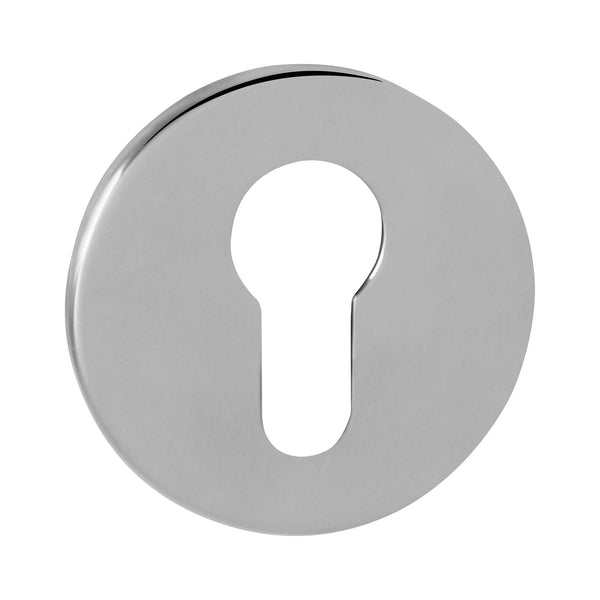 Tupai Exclusivo 5S Line Euro Escutcheons on 5mm Slimline Round Rose - Bright Polished Chrome - XTESCER5SPC