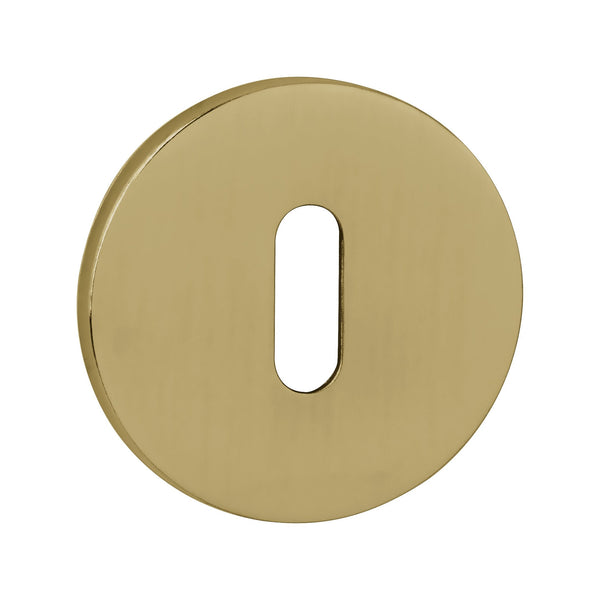 Tupai Exclusivo 5S Line Key Escutcheons on 5mm Slimline Round Rose - Raw Brass - XTESCKR5SRB