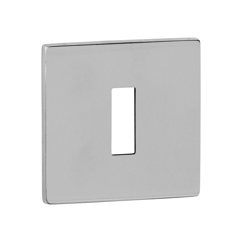 Tupai Exclusivo 5S Line Key Escutcheons on 5mm Slimline Square Rose - Bright Polished Chrome - XTESCKS5SPC