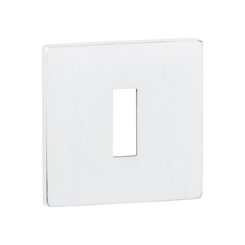 Tupai Exclusivo 5S Line Key Escutcheons on 5mm Slimline Square Rose - White - XTESCKS5SWH