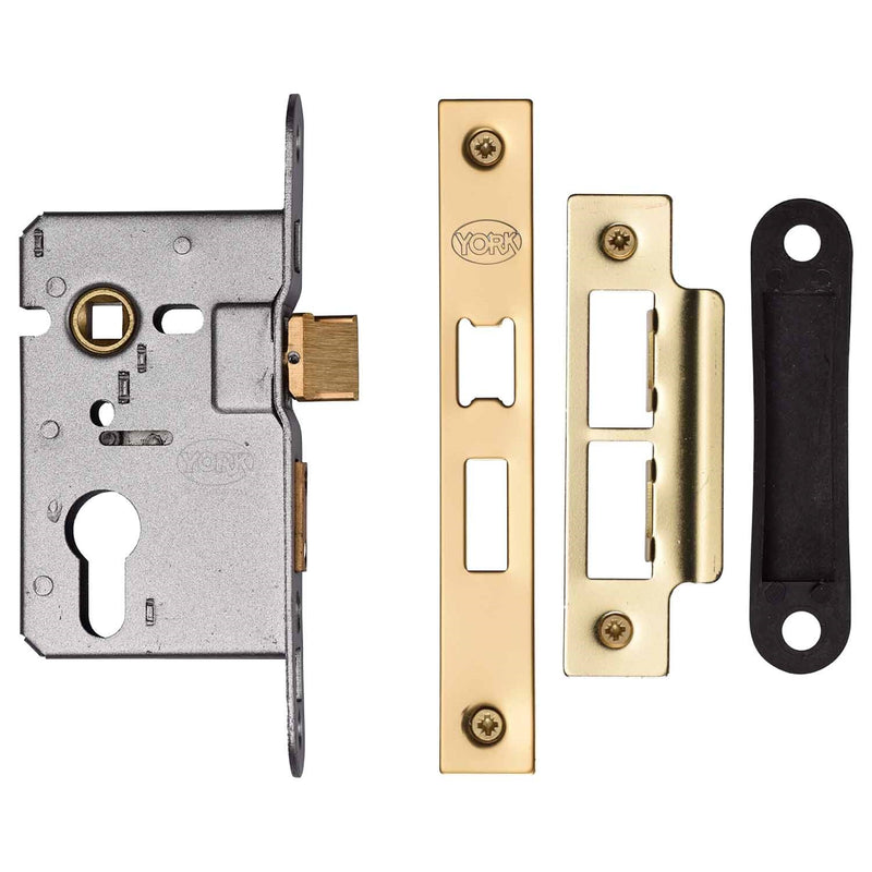 Euro Sash Lock 2 1/2 Polished Brass finish
 - YKASLE2-PB