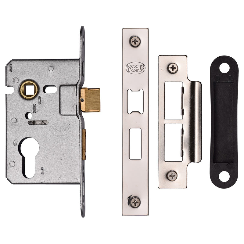 Euro Sash Lock 2 1/2 Polished Chrome &amp  Polished Nickel finish
 - YKASLE2-PC&PN