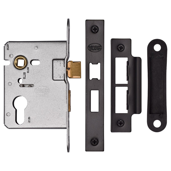 Euro Sash Lock 3  Matt Black  Finish
 - YKASLE3-BLK