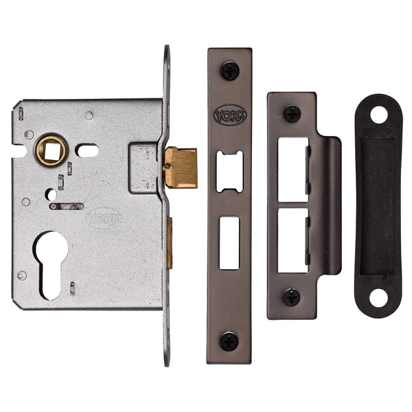 York EuroProfile Sashlock 2 1/2 Matt Bronze Finish
 - YKSLE2N-MB