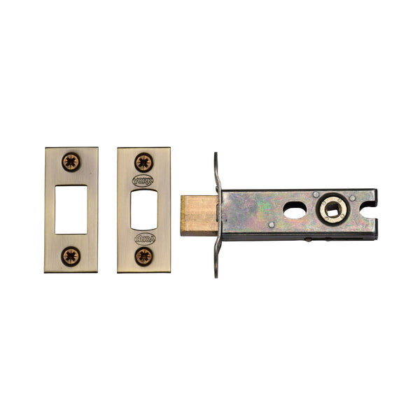 York Architectural Tubular Bathroom Deadbolt 3" Antique Brass finish - YKBDB3N-AT