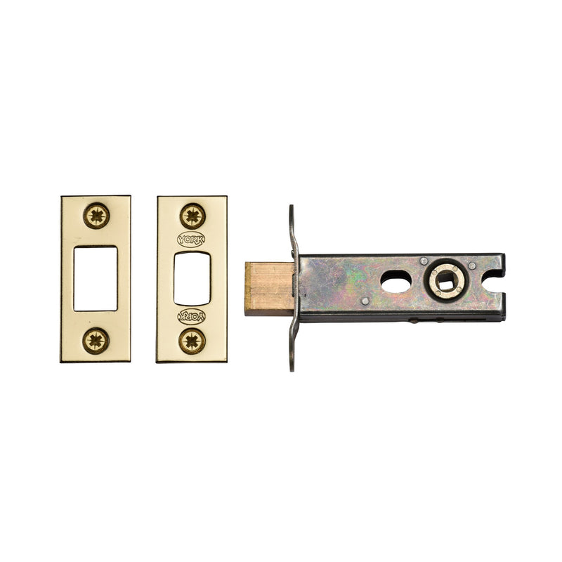 York Architectural Tubular Bathroom Deadbolt 3" Polished Brass Finish - YKBDB3N-PB