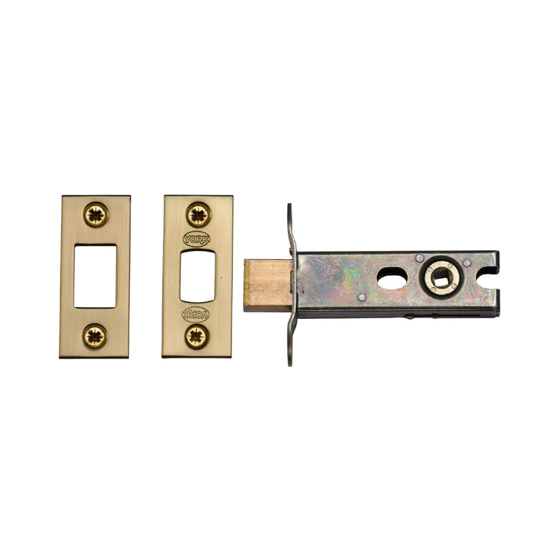 York Architectural Tubular Bathroom Deadbolt 3" Satin Brass Finish - YKBDB3N-SB