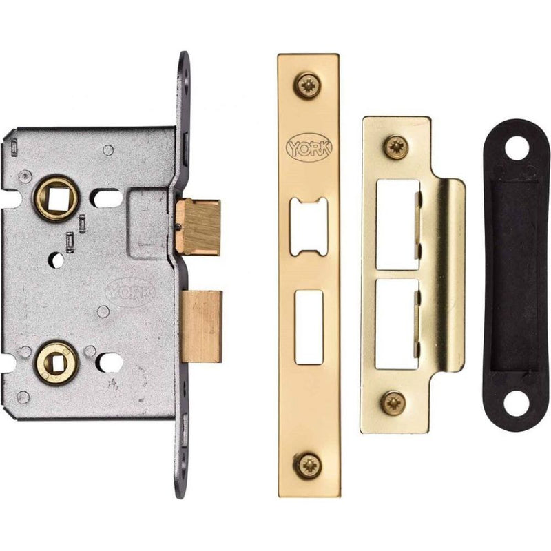 York Bathroom Lock 3 Polished Brass finish
 - YKBL3N-PB