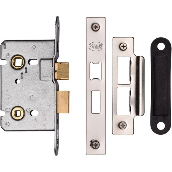 York Bathroom Lock 2 1/2 Polished Chrome &amp; Polished Nickel
 - YKBL2N-PC&PN